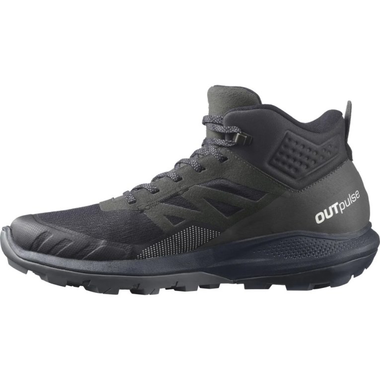 Botas Montaña Salomon Outpulse Mid GTX Hombre Negros Verde Oliva | MX KZAI625